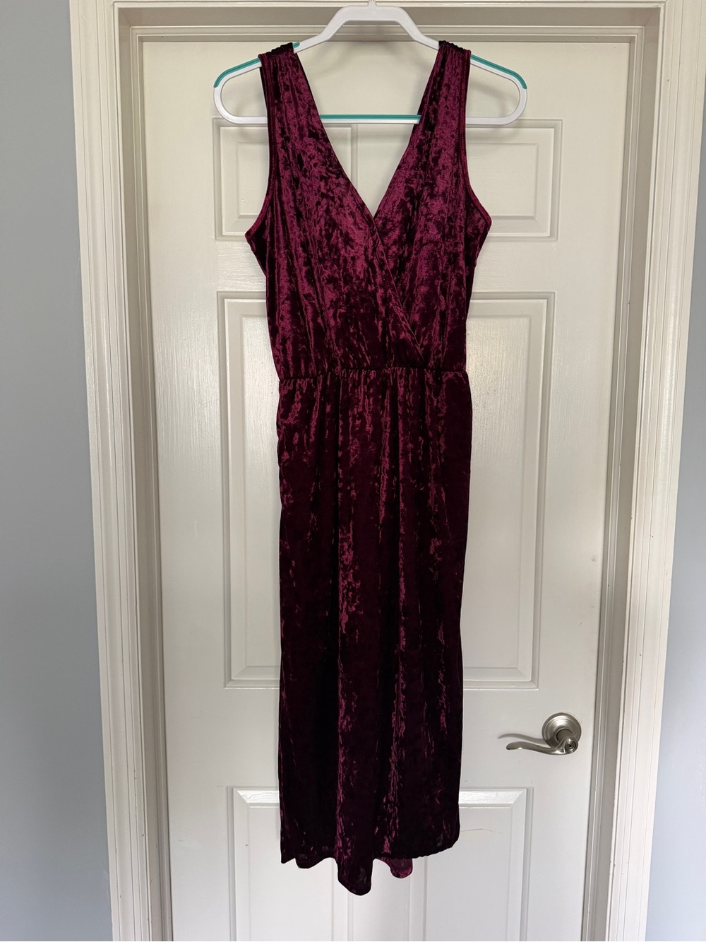 Xhilaration Velvet Maxi Dress in Burgundy
